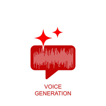 Red speech bubble with waveform illustration on Transparent background