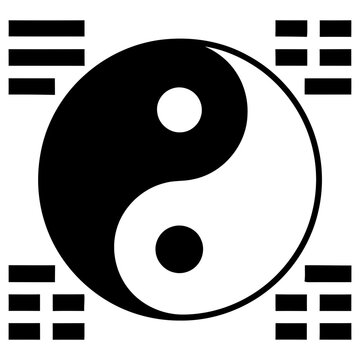 Yin Yang Symbol with Trigrams