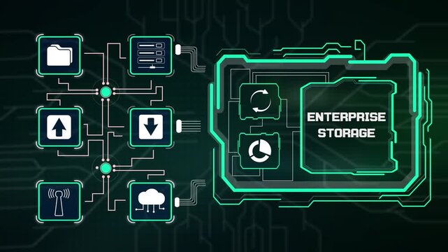Digital enterprise storage control dashboard managing high volume data archiving, disk health and cloud sync