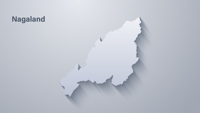 Nagaland India State Map Silhouette Geographic Illustration Maps Graphic