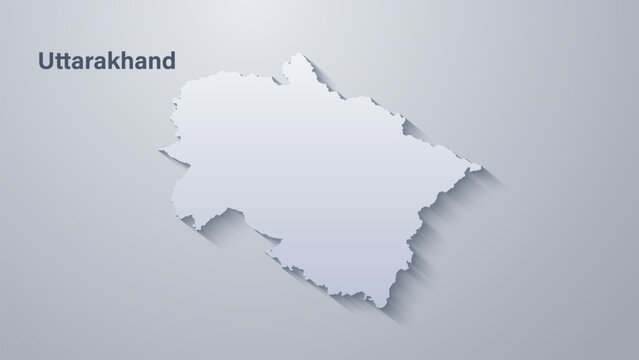 Uttarakhand India State Map Silhouette Geographic Illustration Graphic