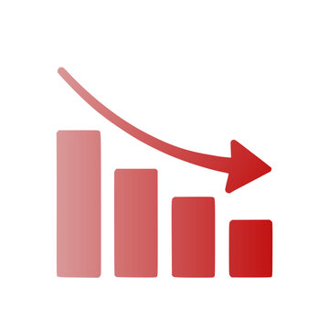 Decreasing Financial Bar Chart Down Arrow Loss