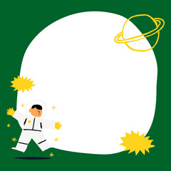 Cute astronaut png doodle frame, transparent background © Rawpixel.com