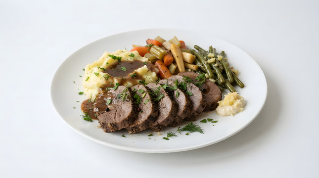 Barrel-smoked beef tongues from Slovenia or goveji jezik on white. European rare delicacy