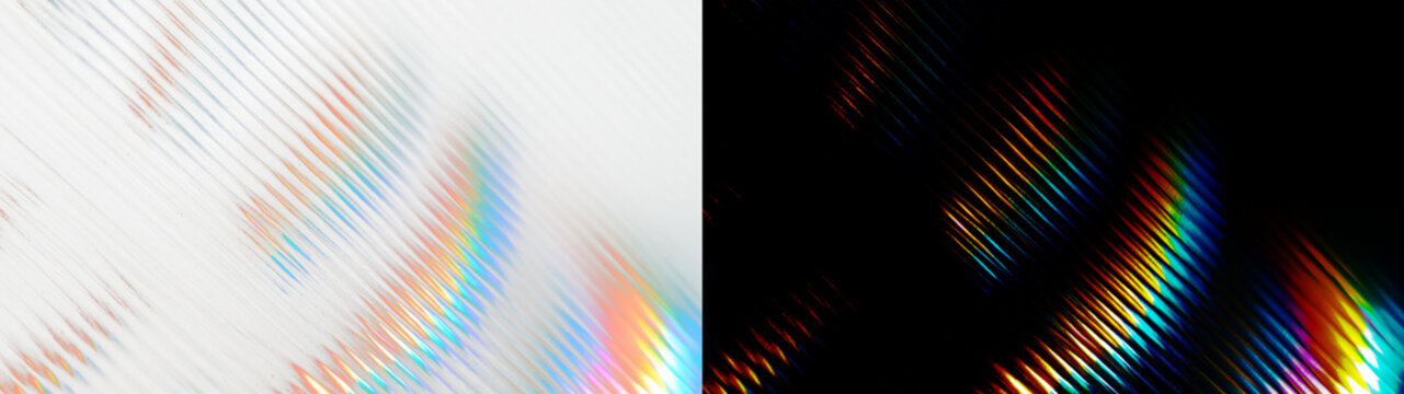 Abstract fractal gradient background - Colorful rainbow light beams stripes rippled texture overlay, isolated on transparent and black background png