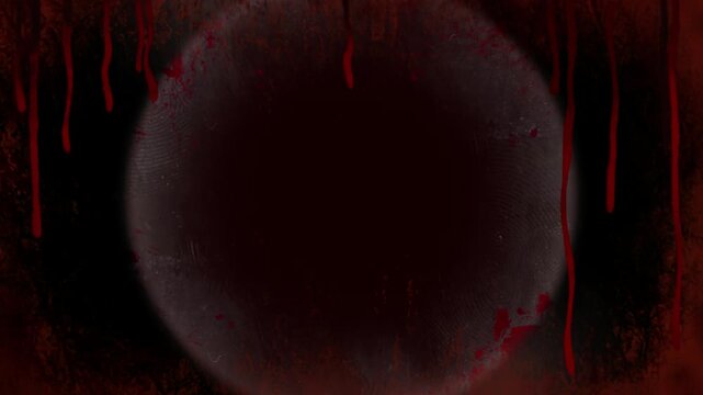 Dark horror background featuring dripping red liquid stains and ominous circular shadows creating a sinister atmosphere for thriller with evoking grim suspenseful mood