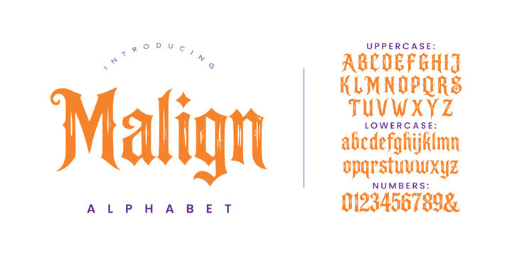 Malign Alphabet Classic Vintage Serif Font for Antique Brand Identity