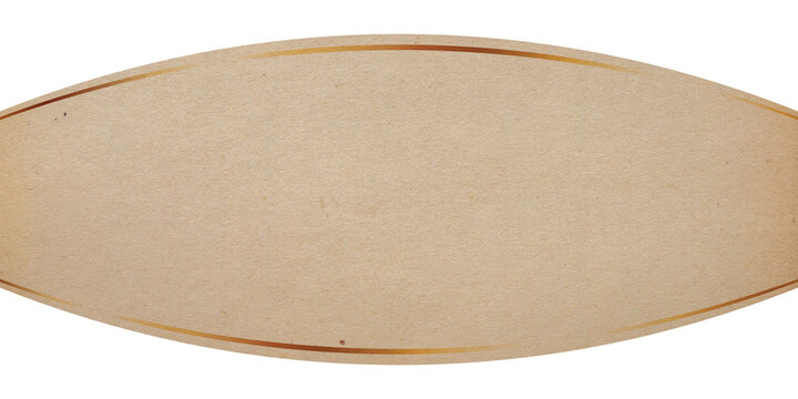 isolated blank vintage kraft paper label tag with golden lines