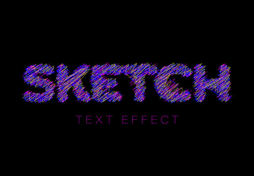 Scribble Sketch Text Effect Illustrator Vector Template