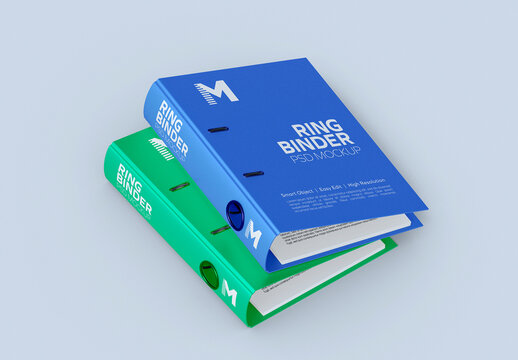 Stacked Ring Binders PSD Mockup Template