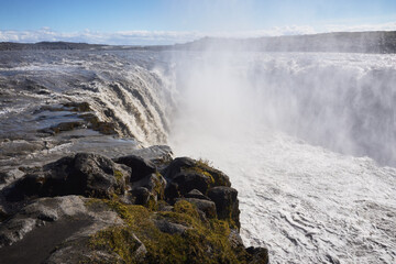 Fototapeta premium Upper Edge of Dettifoss Waterfall in Iceland