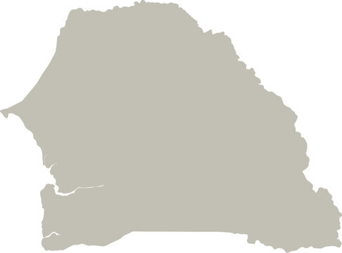 Senegal map silhouette, beige country vector icon
