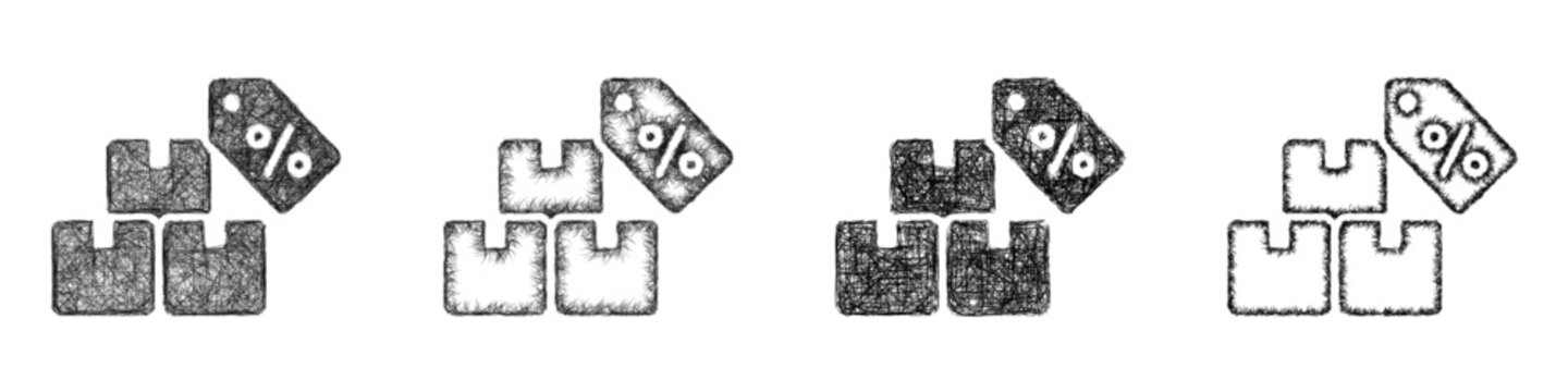 Sketch bundle discount icon design set