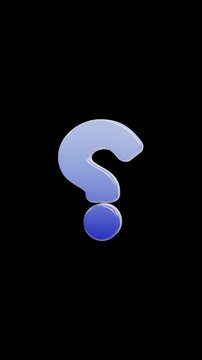 Glossy blue 3D question mark symbol