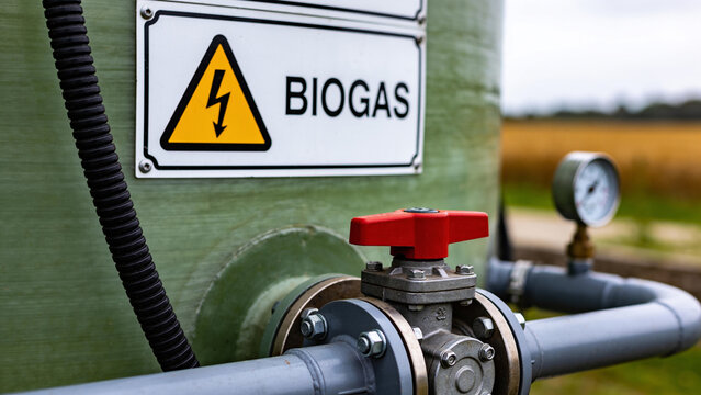 Biogas facility uses agricultural waste to create energy and organic fertilizer