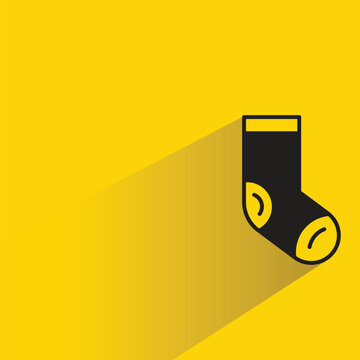 sock icon drop shadow on yellow background
