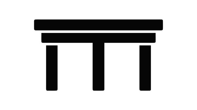 Vector illustration of table icon representing furniture or data display on a transparent background