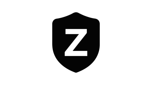 Vector illustration of z shield icon on a transparent background