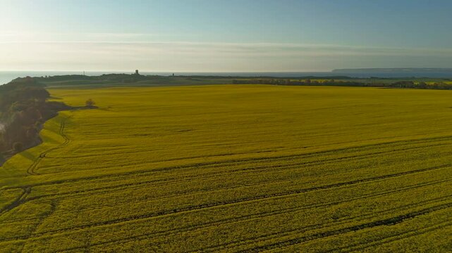 Hyperlapse - Aerial view of scenery over Germany's largest island R&uuml;gen in the Baltic Sea 