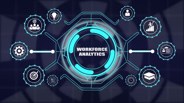 Workforce analytics interface showcasing employee data performance metrics HR metrics talent evaluation and organizational growth strategy.