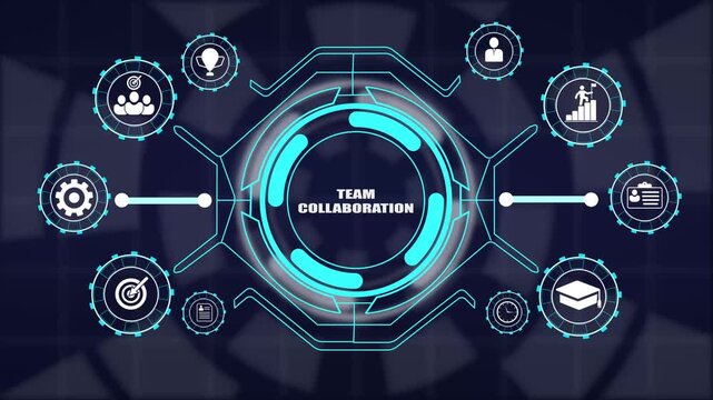 Team collaboration interface featuring corporate partnership strategic synergy group workflow and effective communication.