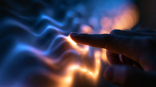 Finger Touching Glowing Wave Interface and Haptic Sensor