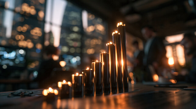 Candles Arranged in Ascending Order Representing Business Growth