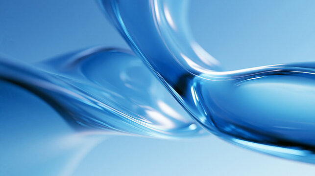 Abstract Blue Water Wave Flowing Liquid Motion Background