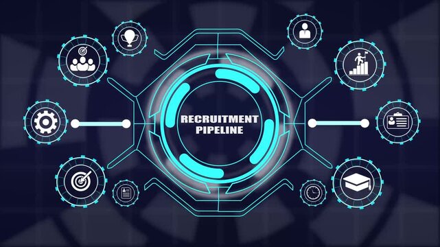Recruitment pipeline ecosystem displaying candidate sourcing hiring workflow applicant tracking and talent selection.