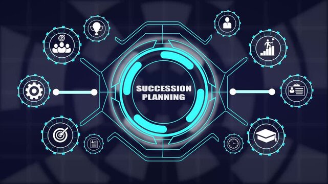 Digital succession planning dashboard illustrating leadership inheritance executive placement career mapping and stability.