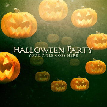 Halloween Party Promotion Titles. Square Stories Opener for Social Media.