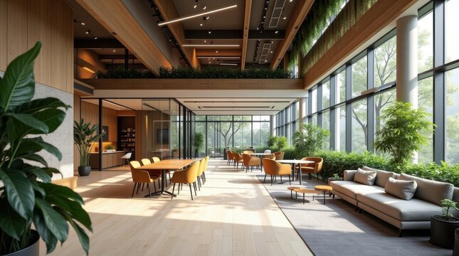 Un entorno de trabajo h&iacute;brido y moderno dise&ntilde;ado para la flexibilidad laboral, con una elegante arquitectura de planta abierta que integra puestos de trabajo individuales