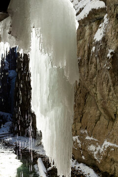 Partnachklamm or Partnach gorge in wintertime