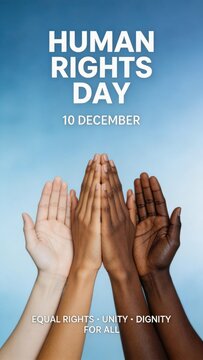 Human Rights Day, December 10th, equality and unity concept