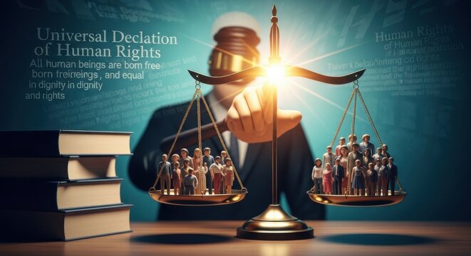 Justice Scale with Human Figures