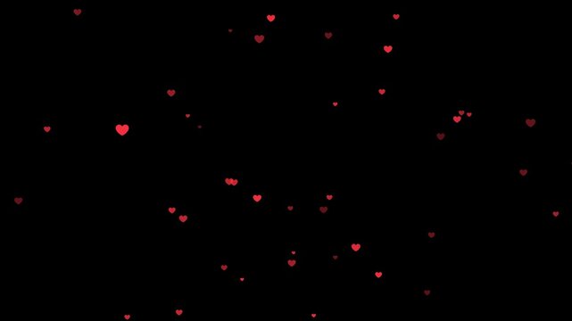 Red Like Hearts Explosion Animation with Alpha Channel. Social Media Reaction Icons Burst and Scatter on Transparent Background for Likes, Engagement, Love and Viral Content Overlay.