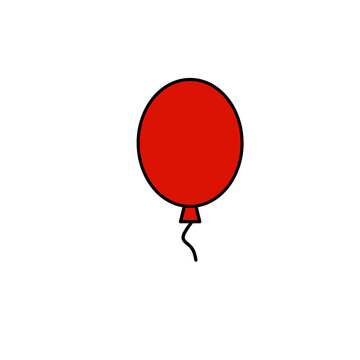 red balloon isolated on white