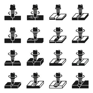 Set of Icons Illustrating Different Machining Processes.