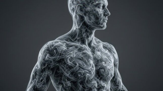 3D rendered human skeleton anatomy study.