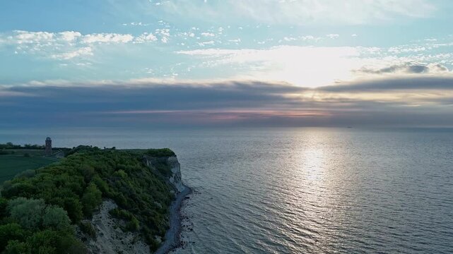 Hyperlapse - Aerial view of scenery over Germany's largest island R&uuml;gen in the Baltic Sea 