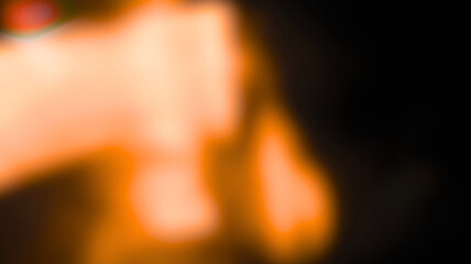 Fototapeta premium Golden Amber Bokeh Abstract Background on Dark Void
