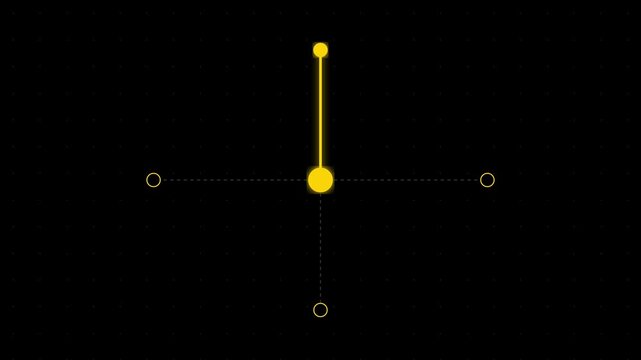 Minimalist Abstract HUD Interface Animation with Glowing Yellow Nodes.