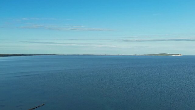 Hyperlapse - Aerial view of scenery over Germany's largest island R&uuml;gen in the Baltic Sea 
