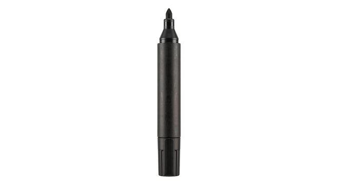Black permanent marker pen with fine tip isolated on a white background