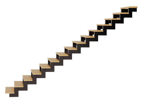 Stairs are shown from a side view with a clear background and a simple design. Each step is flat, allowing for easy access. The stairs have risers and appear functional
