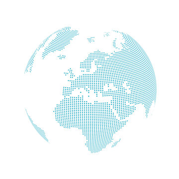 PNG Digital globe illustration with dotted pattern on transparent background