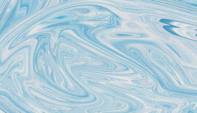 Abstract background with flowing liquid marble texture in soft light blue and white color tones