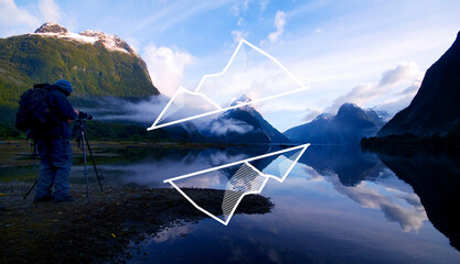 Naklejka premium Journey Exploration Destination Adventure Holiday Concept