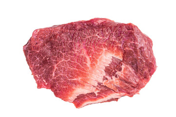 Fototapeta premium Raw Beef cheeks, fresh veal meat Isolated on white background. top view