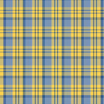 Blue and Yellow Plaid Seamless Pattern Background